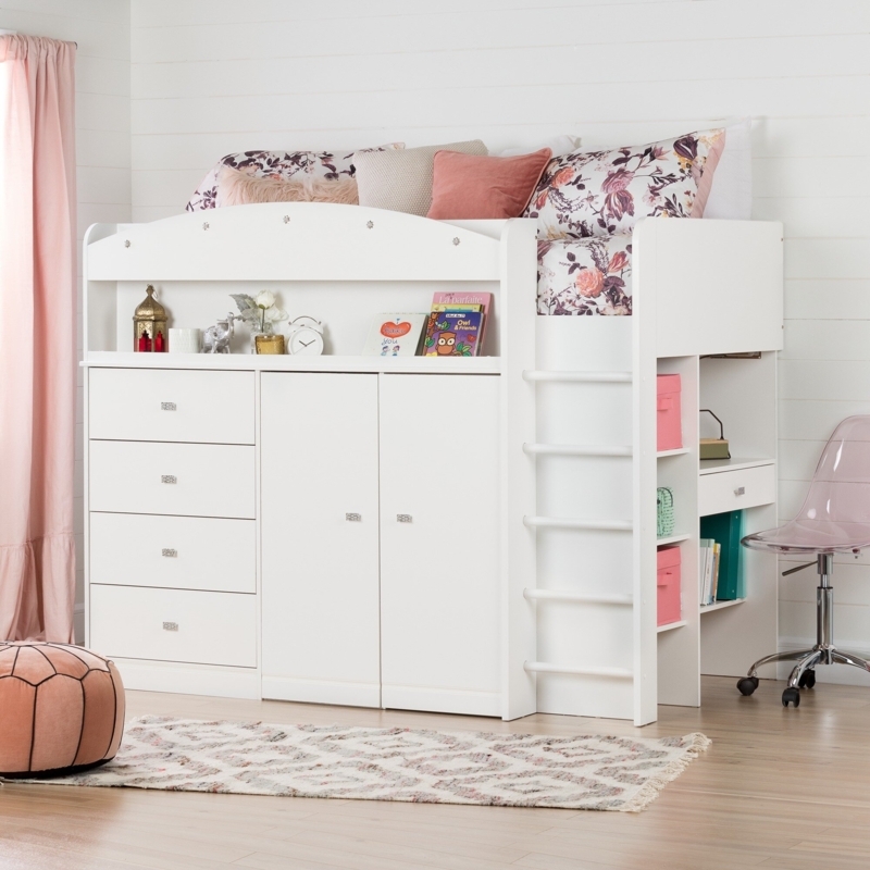 Tiara Kids Twin Loft Bed with Drawers