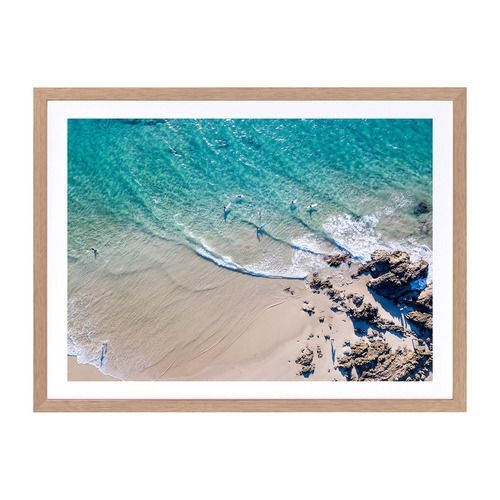 Tide Rolls In Framed Printed Wall Art Frame / Size: Natural Framed Paper Print / 33 x 47cm - Temple & Webster