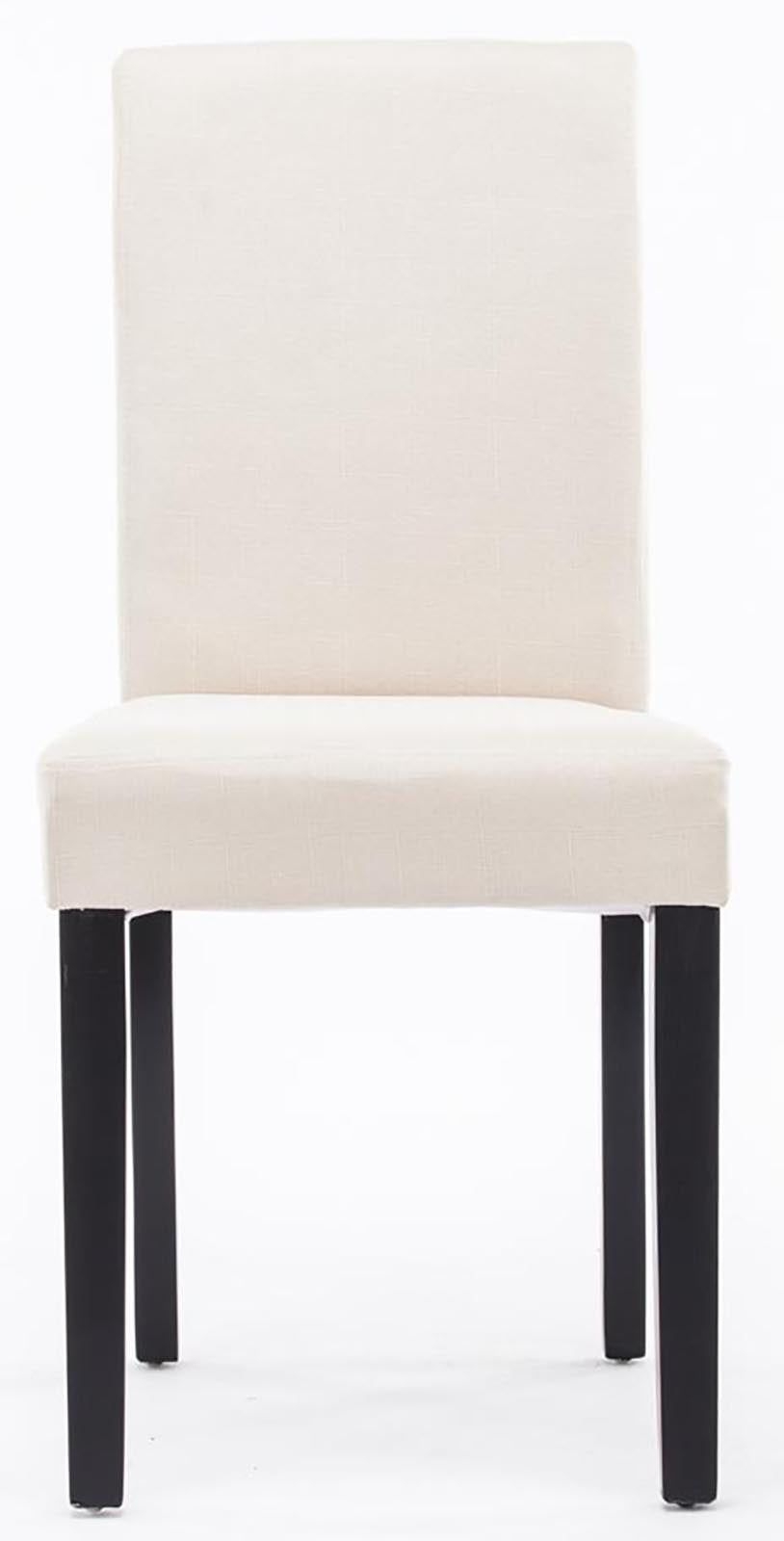 TPFLiving dining room chair Ines fabric frame wood black - Braun