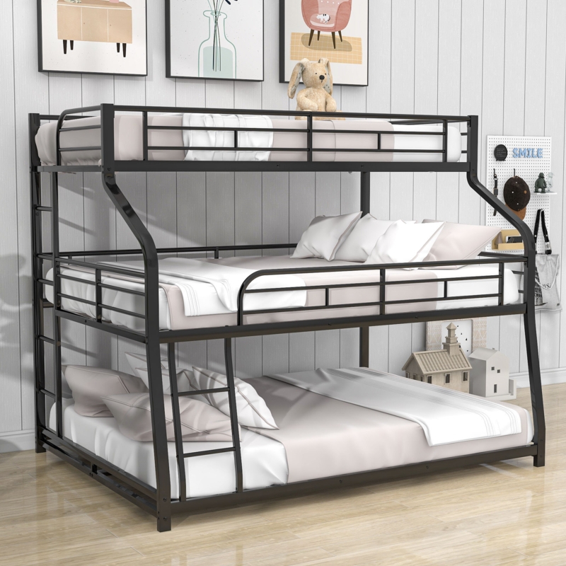 Twin XL over Full XL over Queen Triple Bunk Bed