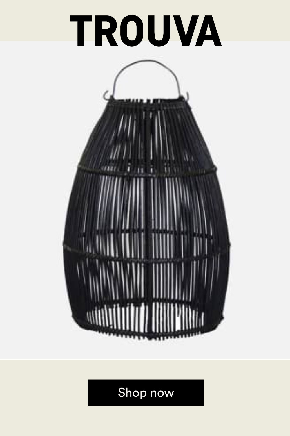 Uma Cantik Ayana Rattan Lampshade Black - L