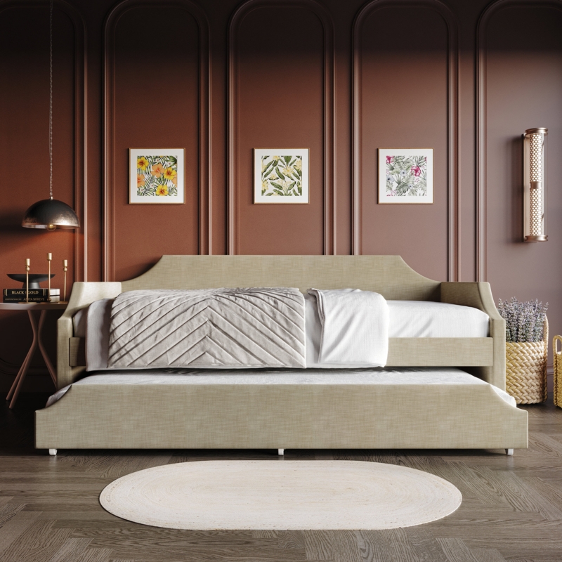 Upholstered Daybed with Trundle