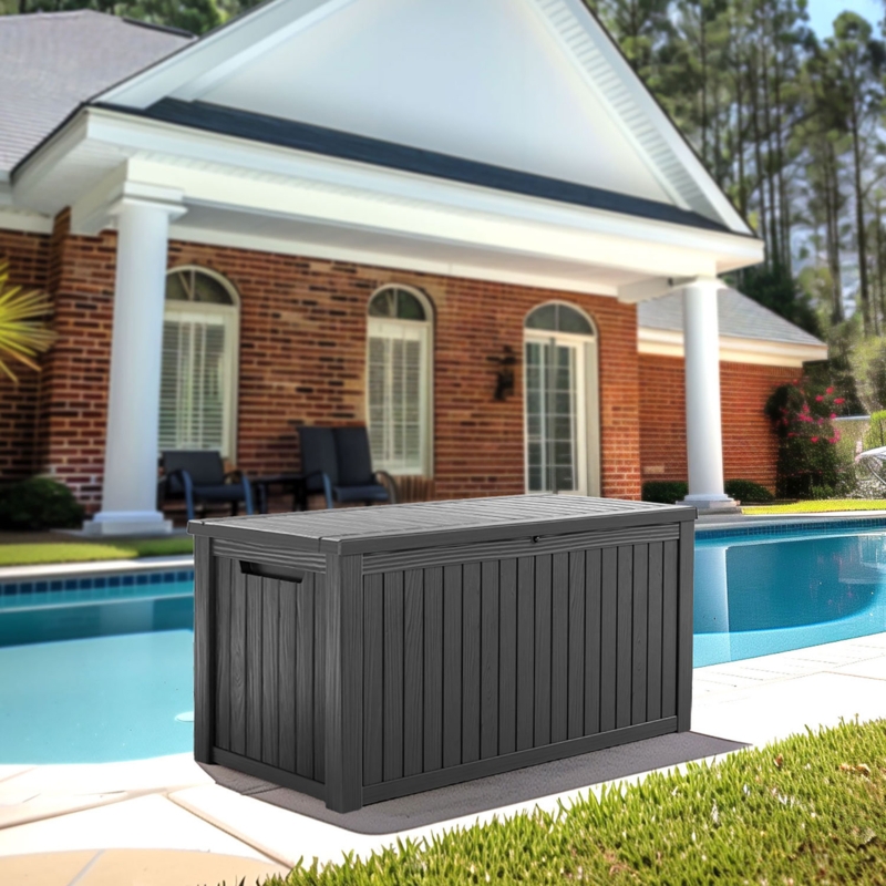 vbal 180 Gallons Water Resistant Resin Lockable Deck Box