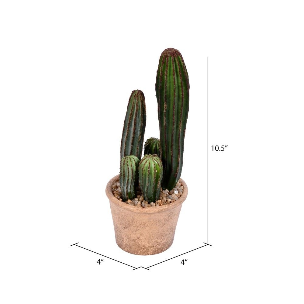 Vickerman 10.5" Artificial Green Cactus, Paper Pot.
