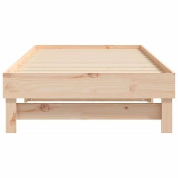 vidaXL Slaapbank uitschuifbaar massief grenenhout 2x(90x190) cm