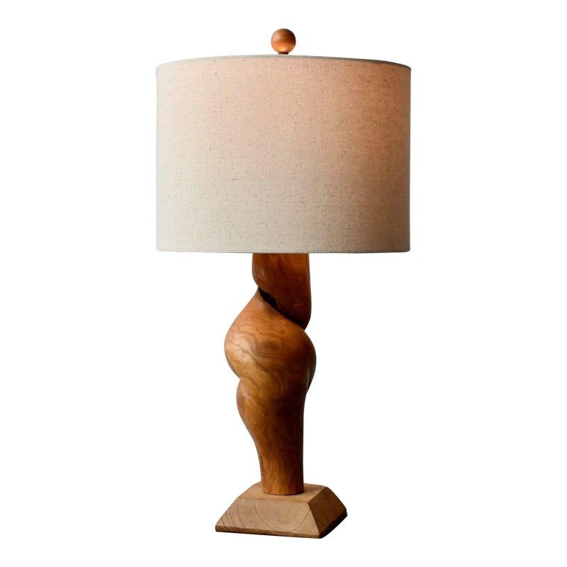 Vintage Mounted Burl Table Lamp, Circa 1950s