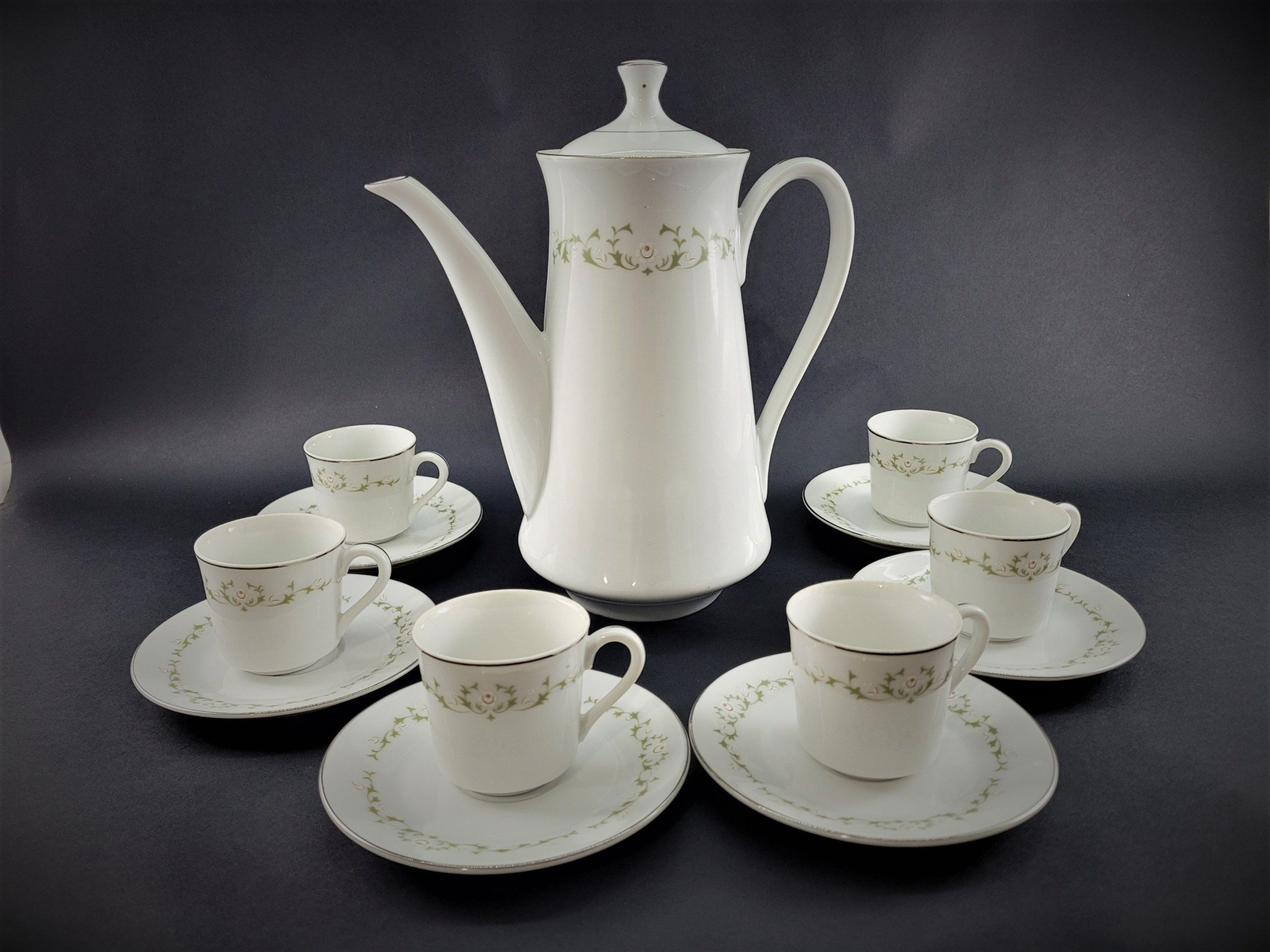Vintgage 1960's Sheffield China Elegance pattern Coffee Demitasse Set