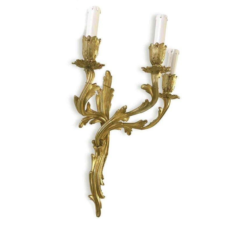 Wall Lights in Gilt Bronze, 1920s, Set of 2