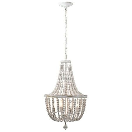 Warehouse of Tiffany Samsa 16 Inch Bohemian Style Antique White Pendant Chandelier 4-Light