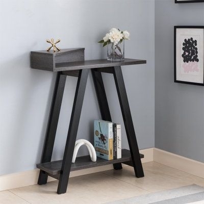 wendeway 32.15" Console Table Wood in Black / Brown | 37.5 H x 31.25 W x 11.5 D in | Wayfair