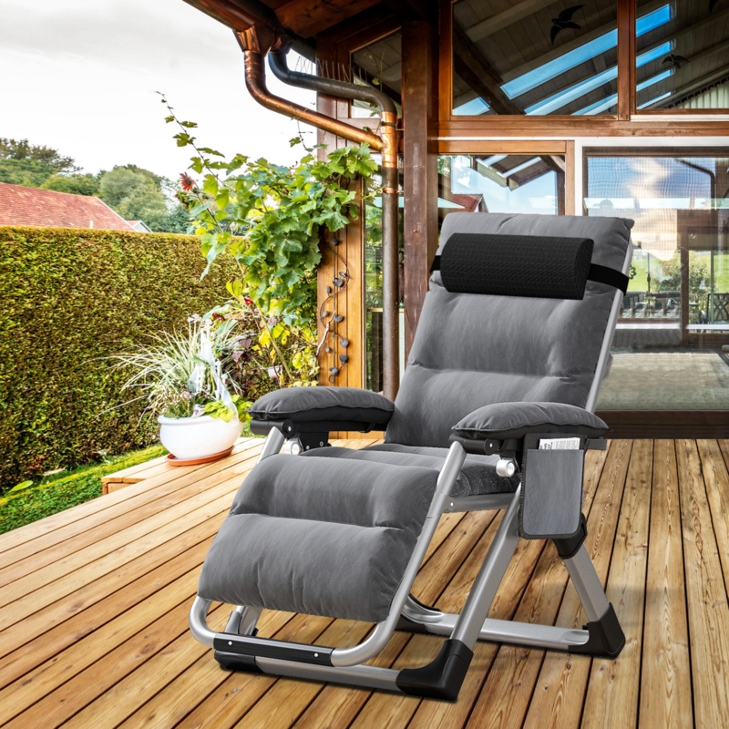 Werbel Zero Gravity Chair, Padded Lounge Recliner, Patio Beach Backyard Lounger with Headrest u0026 Cup Holder