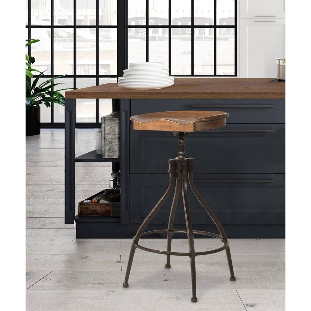 Worland Adjustable Barstools Brown/Black - Hillsdale Furniture