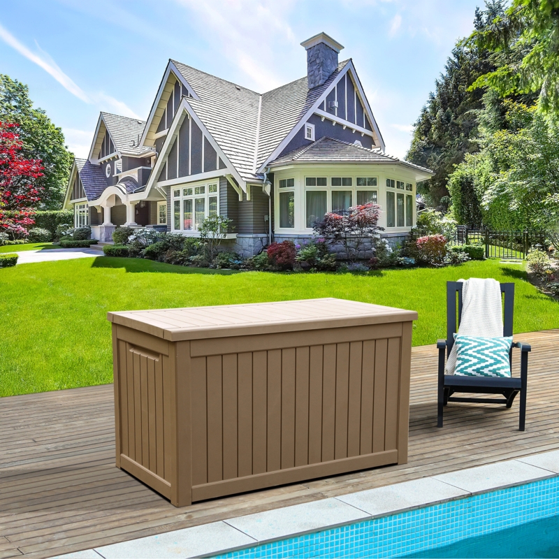 YITA 230 Gallons Water Resistant Resin Lockable Deck Box