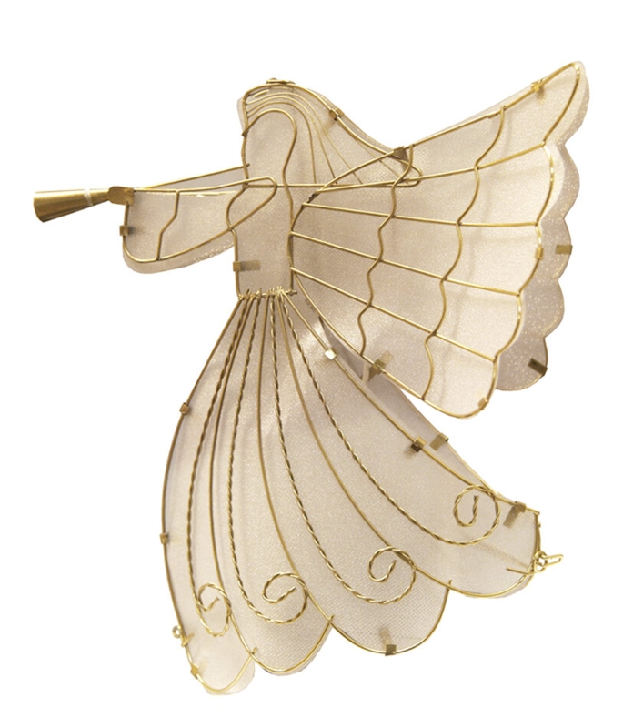 11" LED Lighted Gold Shimmer Angel Christmas Tree Topper - Warm Clear Lights