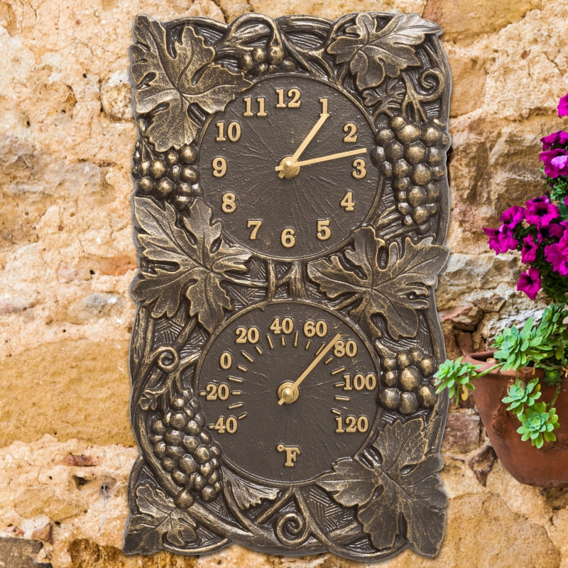 13.75'' Outdoor Clock Thermometer