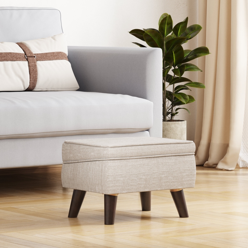 15.75" Wide Rectangle Storage Ottoman Stool, Entryway Ottoman Chairs,Footstools