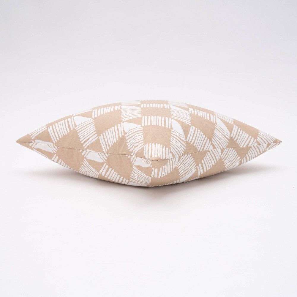 18"x18" Trellis Indoor/Outdoor Square Throw Pillow Neutral - freshmint