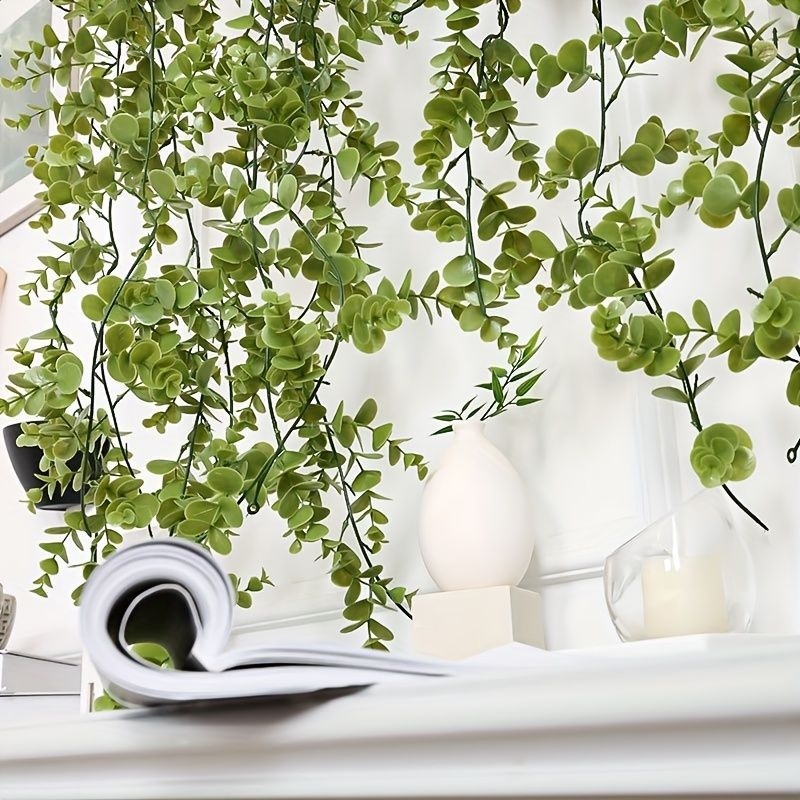 1pc, Artificial Leaves Vine, Simulated Plant Vine, Plastic Plant Vine, Hanging Home Decor Garden Decor Scene Decor 175cm/68.9inch