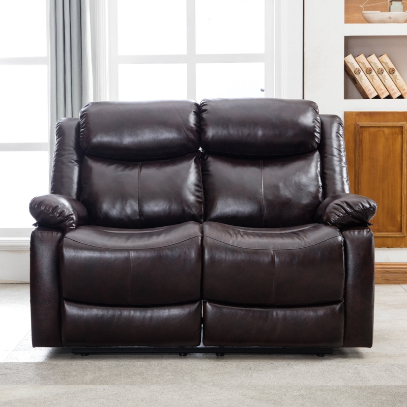 2-Seat Sofa Living Room PU Leather Recliner Sofa