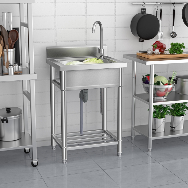22.8" x 19" W Free Standing Laundry Sink with Faucet