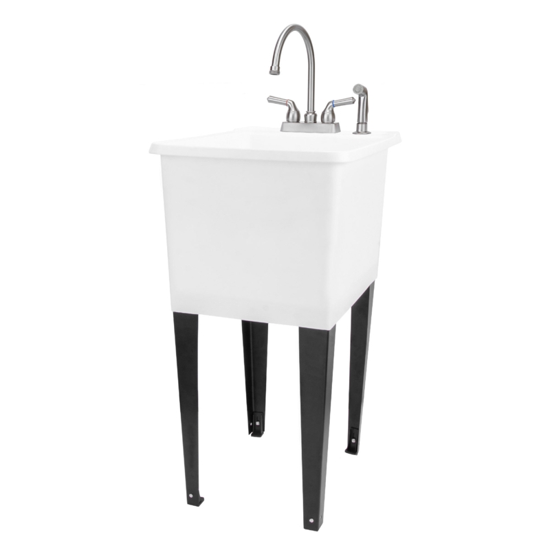 23.25" L x 17.75" W Free Standing Laundry Sink With Faucet