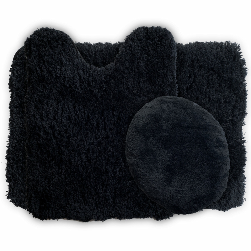 3-Piece Bathroom Rug  Non-Slip Bath Mat Set with Rug, Contour, and Toilet Lid Cover