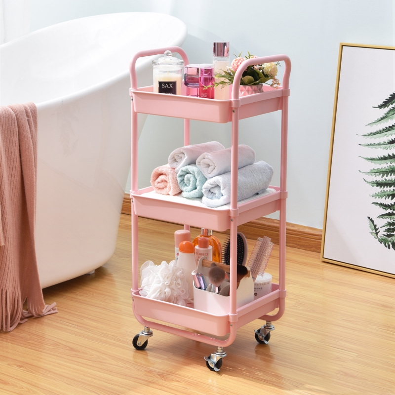 3 Tiers Rolling Cart Utility Cart With Wheels