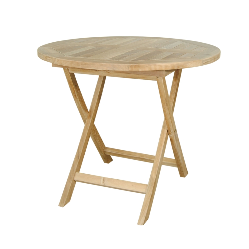 31'' Solid Wood Round Portable Folding Table