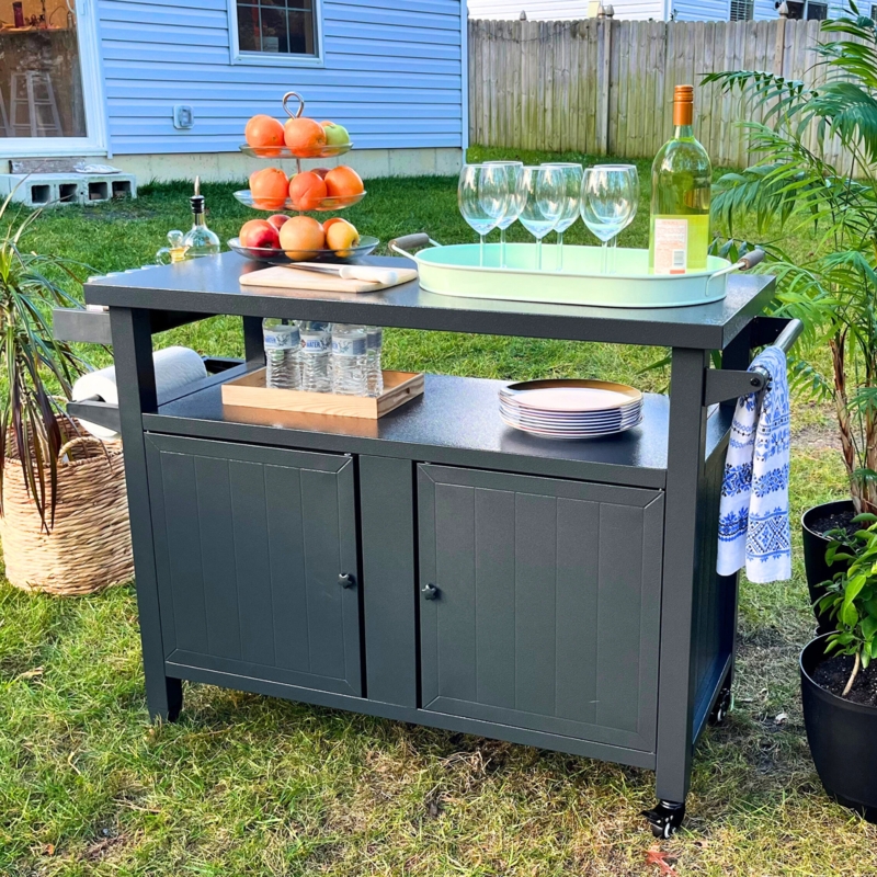 35.51'' H x 51.67'' W 3 - Cabinet Utility Cart with Wheels