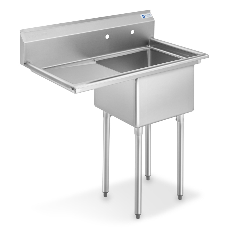 39" L x 24" W Free Standing Service Sink with Left Side Drainboard