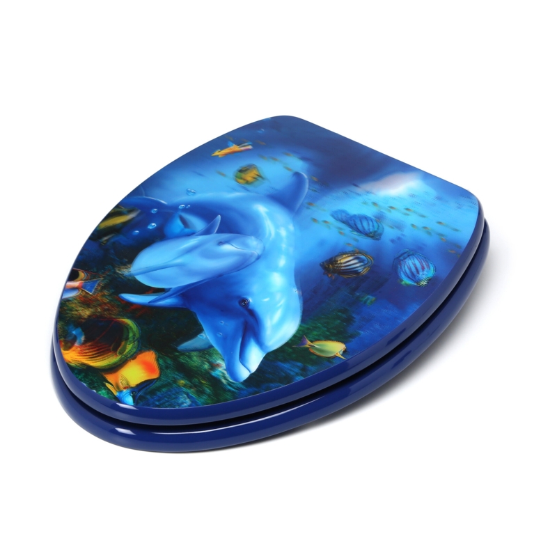3D Ocean Series Elongated Toilet Seat and Lid