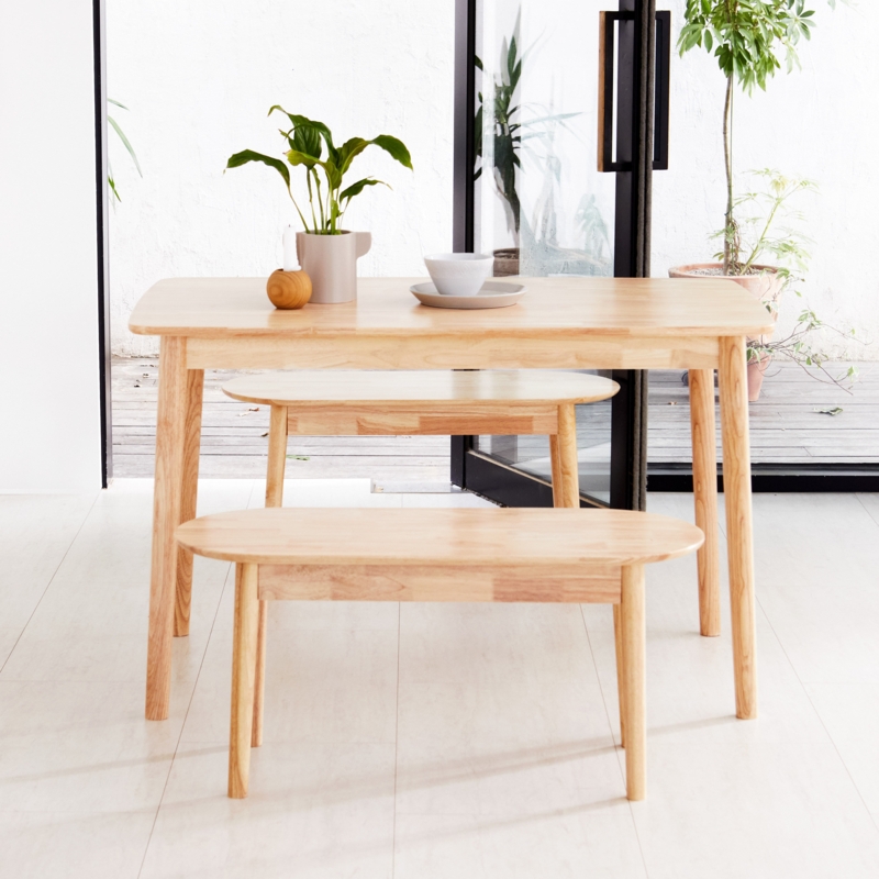 4 - Person Rubberwood Solid Wood Dining Set