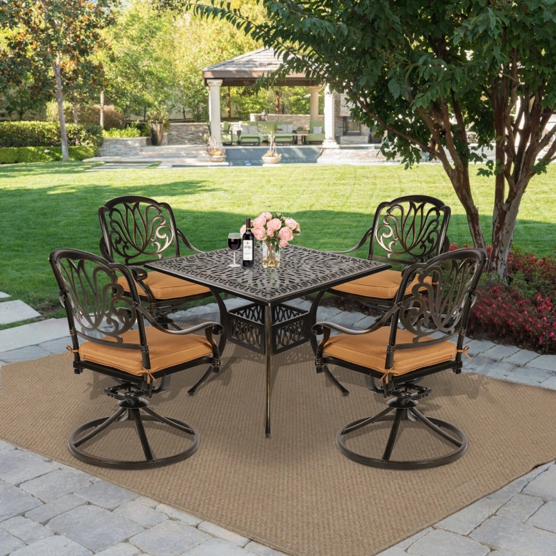 4 - Person Square Outdoor Dining Set with Cushions