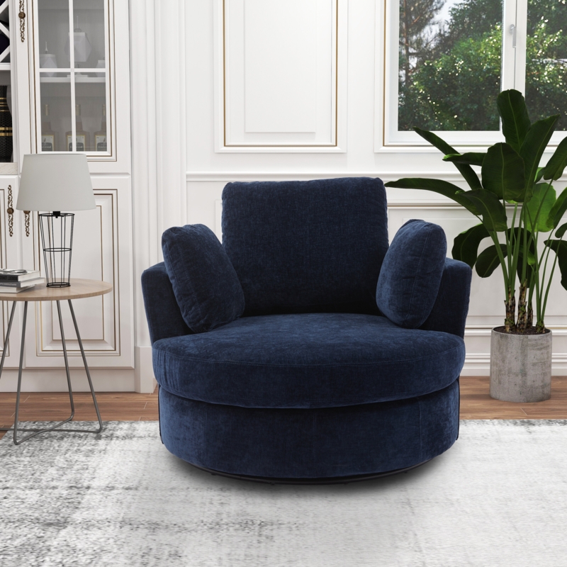 42" Wide Swivel Barrel Chair