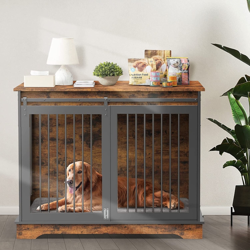 43.7'' Dog Crate Furniture With Cushion For Medium To Large Pets