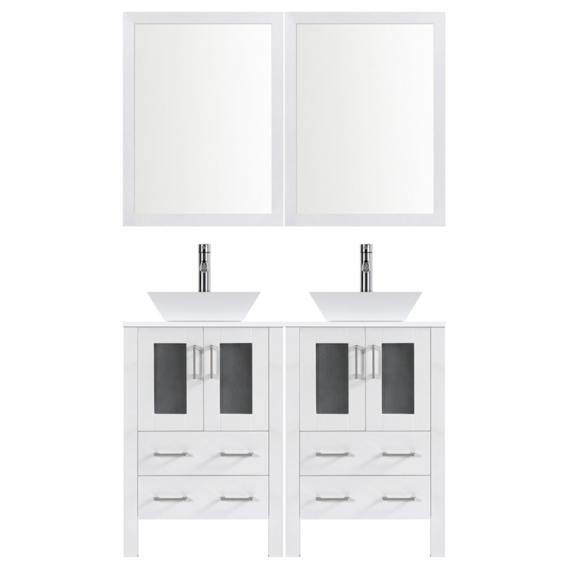 48'' Double Bathroom Vanity with Stone Top