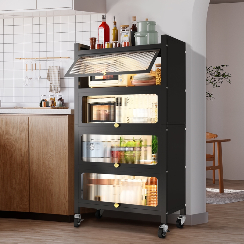 56.2" Tall Steel 4 - Door Accent Cabinet
