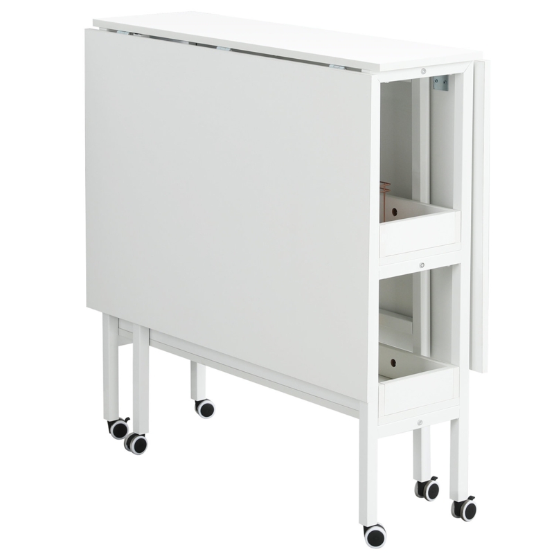 57.5'' x 35.5'' Foldable Craft Table with Wheels