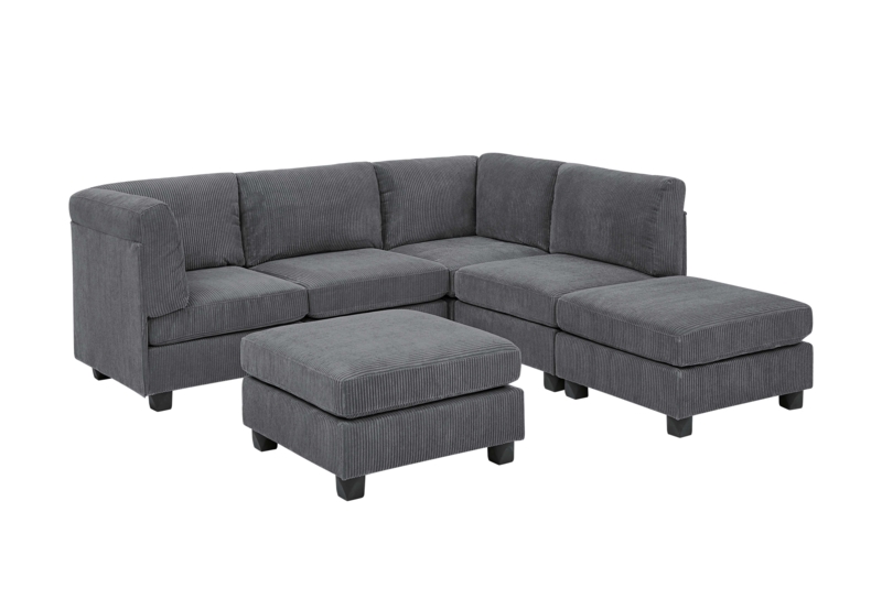 6 - Piece Corduroy Sectional