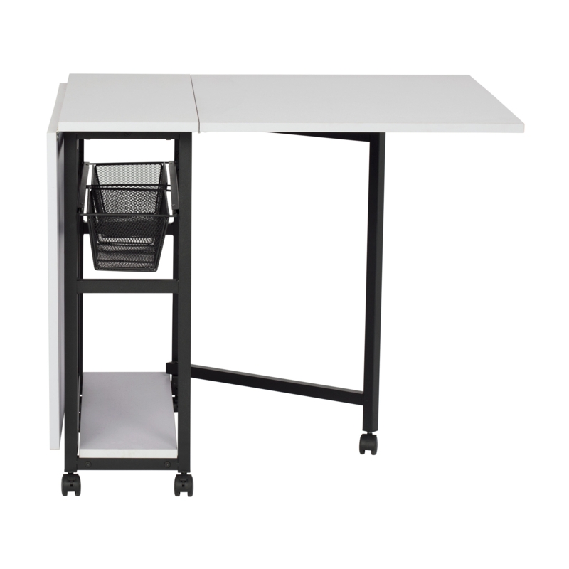 60'' x 36'' Foldable Sewing Table with Sewing Machine Platform and Wheels