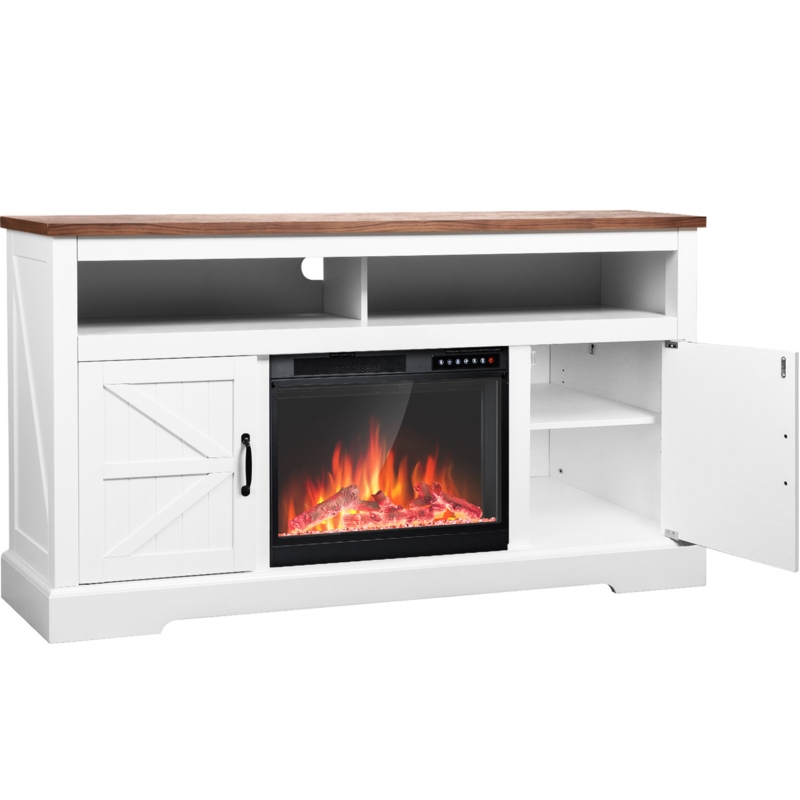 60''W Media Console Tv Stand For Tvs With Electric Fireplace Included