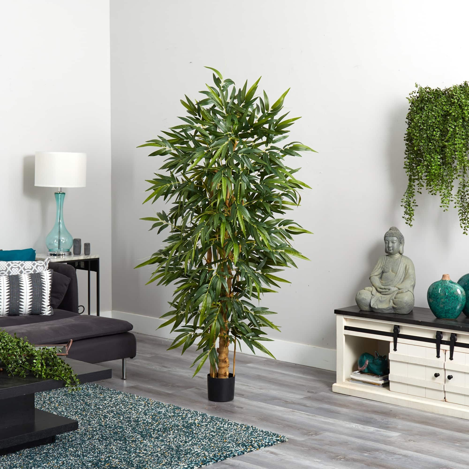 6Ft Potted Belly Bamboo Tree By Nearly Natural in Green | Michaels