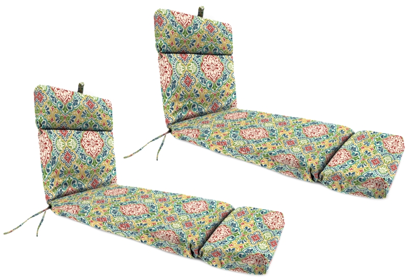 72" x 22" Outdoor Chaise Lounge Cushion with Ties and Loop