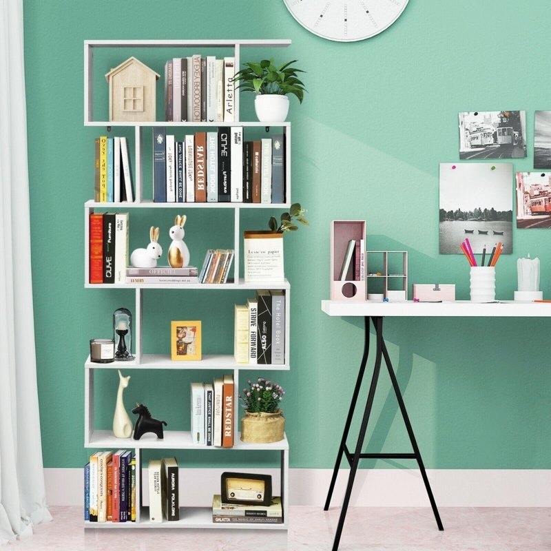 75" H x 31.5" W Geometric Bookcase