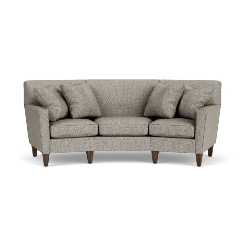 96" Round Arm Curved Sofa with Reversible Cushions
