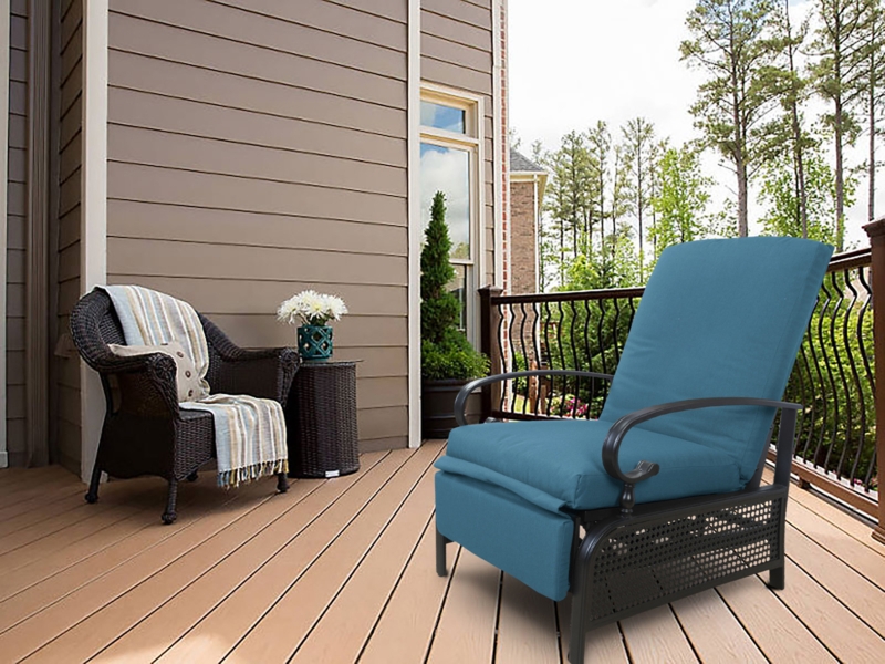 Aadhira Adjustable Outdoor Recliner Patio Chair with Cushions - Comfortable Recliner Chair