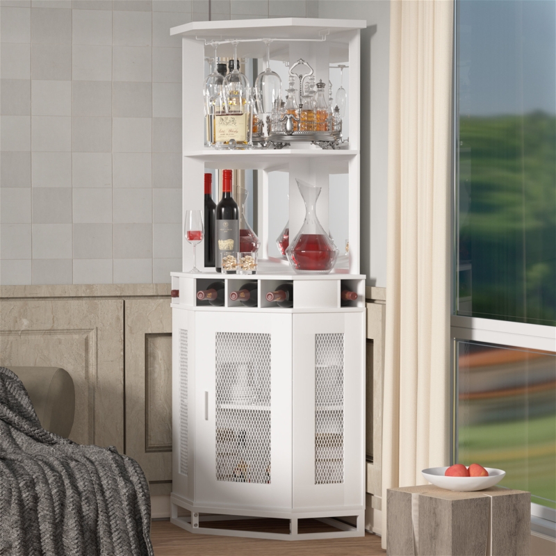 Abbie-Grace Corner Bar with Wine Storage