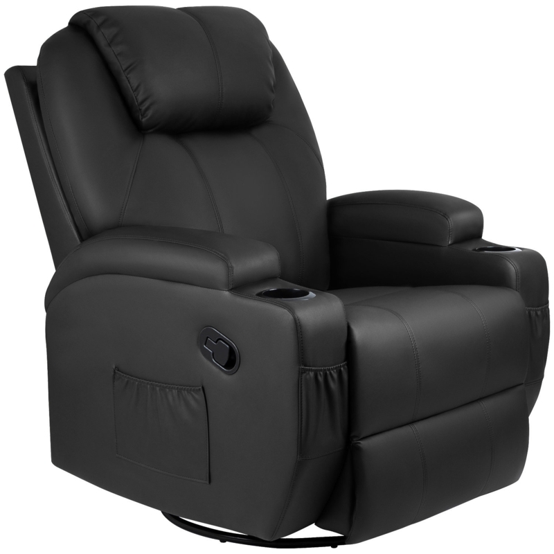 Abbotts 32.5" Wide Faux Leather Manual Rocker Standard Recliner with Massager