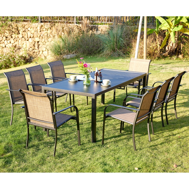 Abdelrahmane 8 - Person Rectangular Extendable Outdoor Dining Set