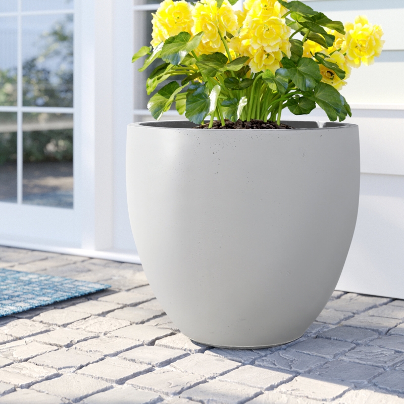 Acushnet Round Indoor/Outdoor Modern Pot Planter with Drainage Hole